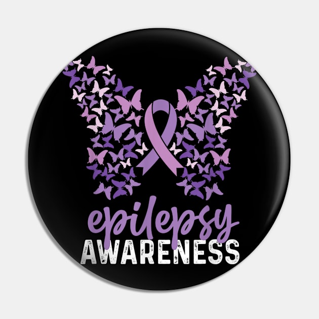 I Wear Purple For My Cousin Pin by colorsofawareness