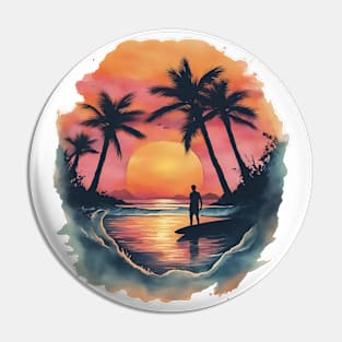 surfer beach Pin