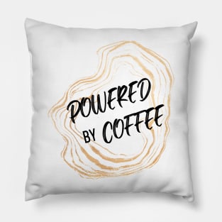 Powered by Coffee: Gold Pillow