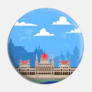 Budapest, Hungary. Retro travel minimalist poster Pin