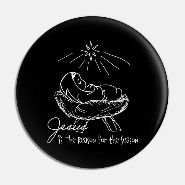 Religious Line Art Christmas Jesus is the Reason for the Season Pin by Brasilia Catholic