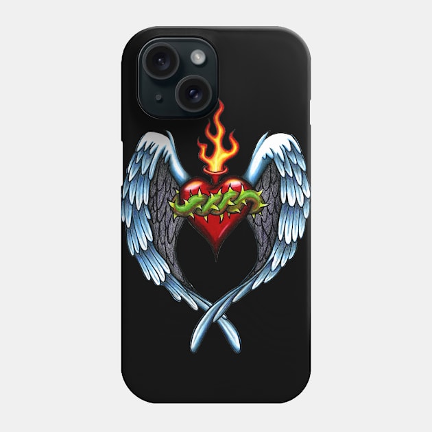 Sacred Heart Phone Case by Redemption Tshirt Co.