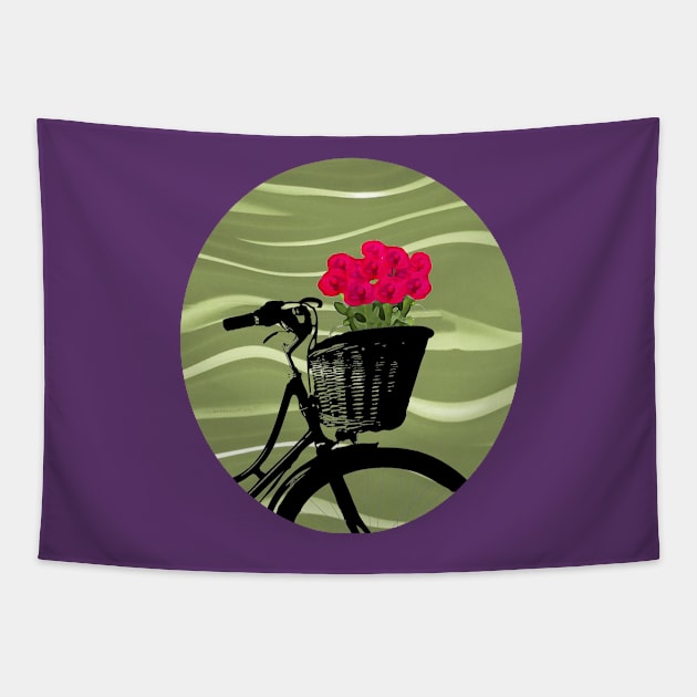 Bicycle Basket With Flowers Tapestry by CANJ72