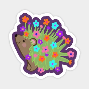 Hedgehog with flowers Magnet