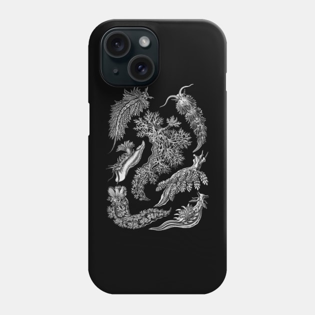 Ernst Haeckel Nudibranchia Black & White Phone Case by Scientistudio