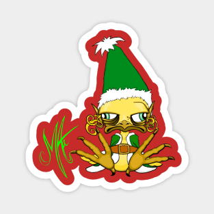 Grumpy Chicken Elf Magnet