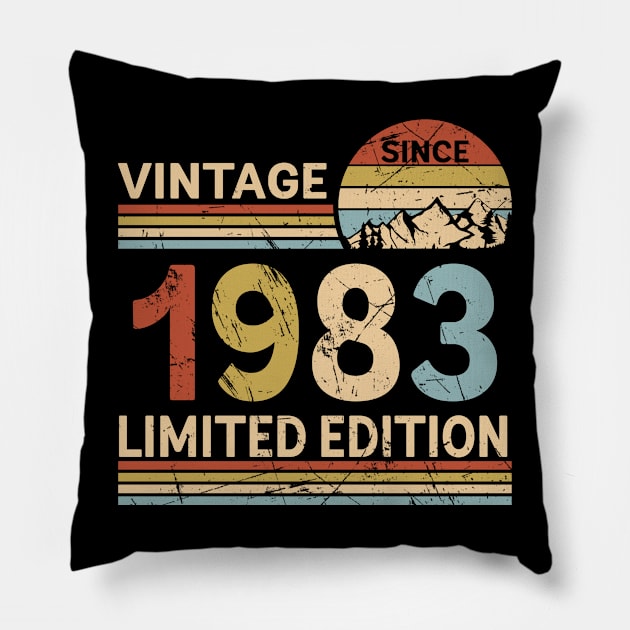 Vintage Since 1983 Limited Edition 40th Birthday Gift Vintage Men's Pillow by Schoenberger Willard