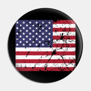 USA Flag distressed and grunge style Pin