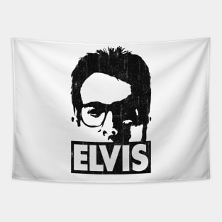 Elvis Costello // Black Vintage Style Tapestry