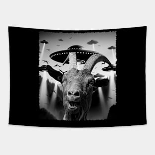 Horns and Hooves Stylish Goat Tee for Nature Lovers Tapestry