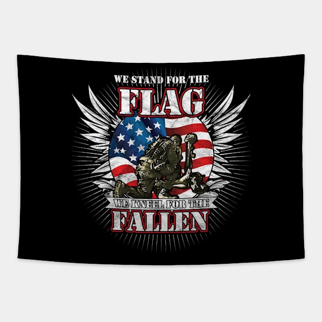 'We Stand For The Flag, We Kneel For The Fallen' Tapestry by ourwackyhome