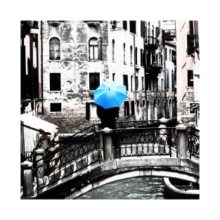 Blue Umbrella in Venice T-Shirt