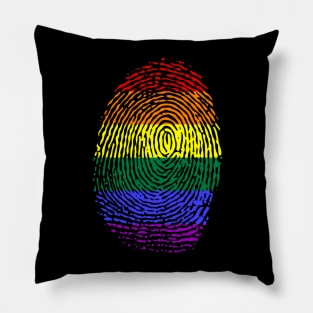 Born This Way Pride Flag Fingerprint LGBT Pillow