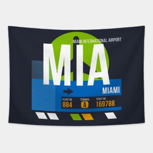 Miami (MIA) Airport // Retro Sunset Baggage Tag Tapestry