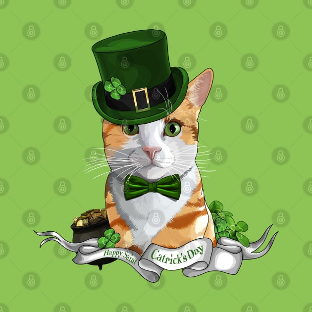 St Patrick's Day Leprecat with Gold and Shamrocks by CarleahUnique