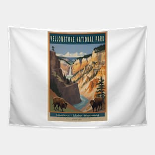 Yellowstone National Park Vintage Poster Tapestry