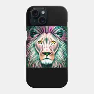 Lion in Pastel Synthwave Phone Case