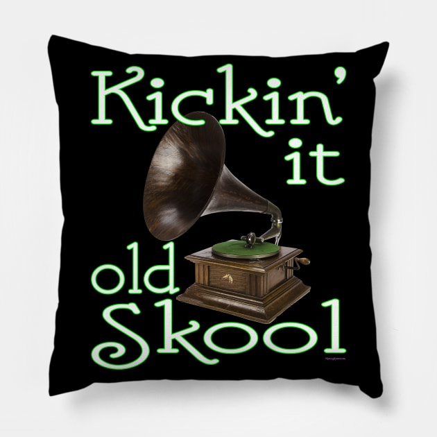 Kickin' It - Old School - Phonograph Pillow by RainingSpiders