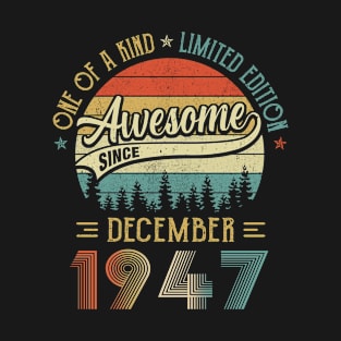 December 1947 Vintage 75 Years Old Retro 75th Birthday T-Shirt