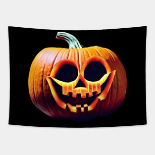 Scary Halloween Pumpkin Art Tapestry