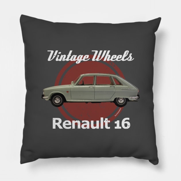 Vintage Wheels - Renault 16 Pillow by DaJellah