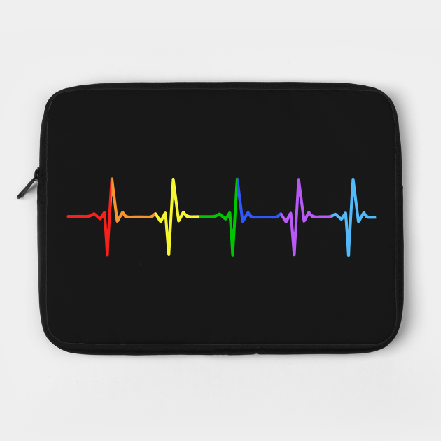 gay pride logo heart beat