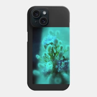 wildflower bouquet, aqua tint Phone Case