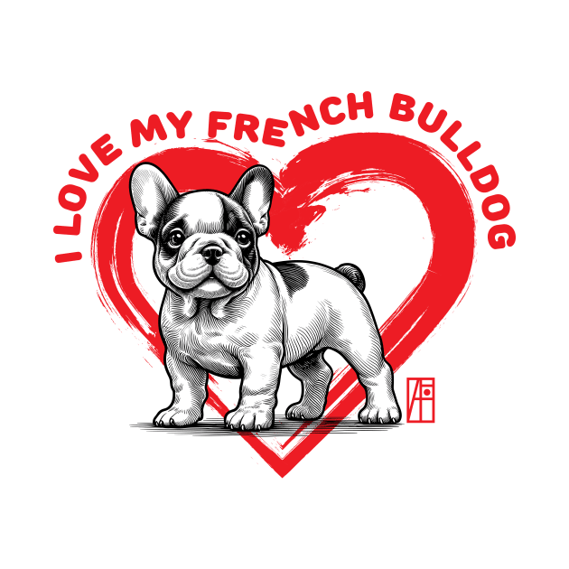 I Love My French Bulldog - I Love my dog - Friendly dog by ArtProjectShop