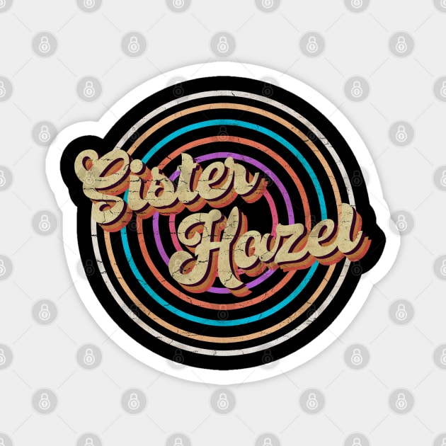 vintage circle line color Sister Hazel Magnet by KirikKikuk.Store