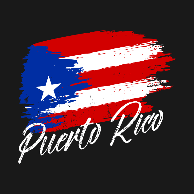 Puerto Rican Flag - Grunge design - white by verde