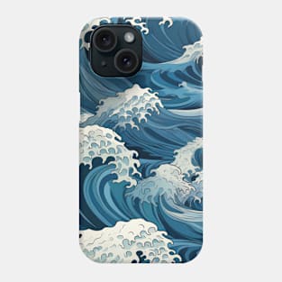 Ephemeral Crests: Hokusai Waves Reimagined Phone Case