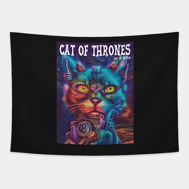 CAT OF THRONES in 8 bits Tapestry by kokonft