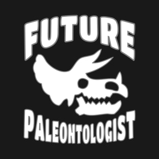 Future Paleontologist Triceratops Dinosaur White Skull T-Shirt