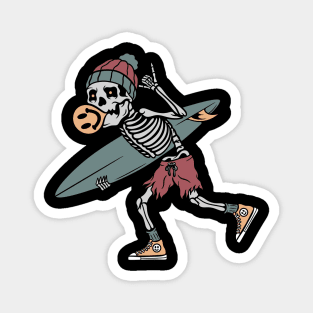 Surfing skull Magnet