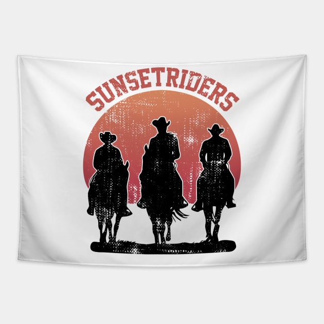 Sunset Riders Tapestry by Dojaja