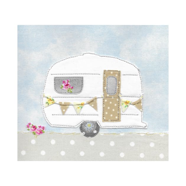 White Caravan with bunting by Leamini20