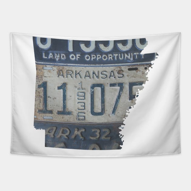 Vintage Arkansas License Plates Tapestry by juniperandspruce