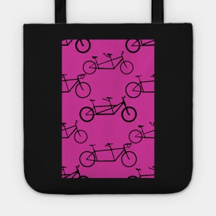 Tandem types pattern - black on pink Tote