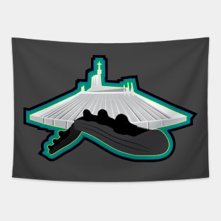 Space Mountain Silhouette Tapestry