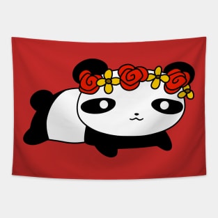 Flower Crown Panda Tapestry