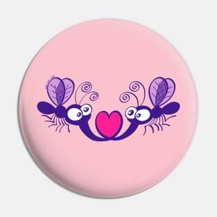 Adorable couple of mosquitoes falling in love Pin