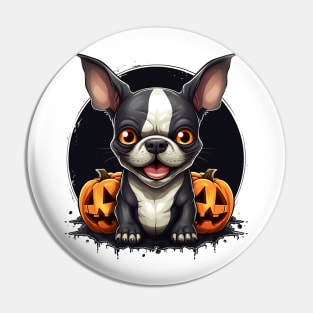 Halloween Boston Terrier Dog #2 Pin