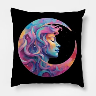 Woman in the Moon Pillow