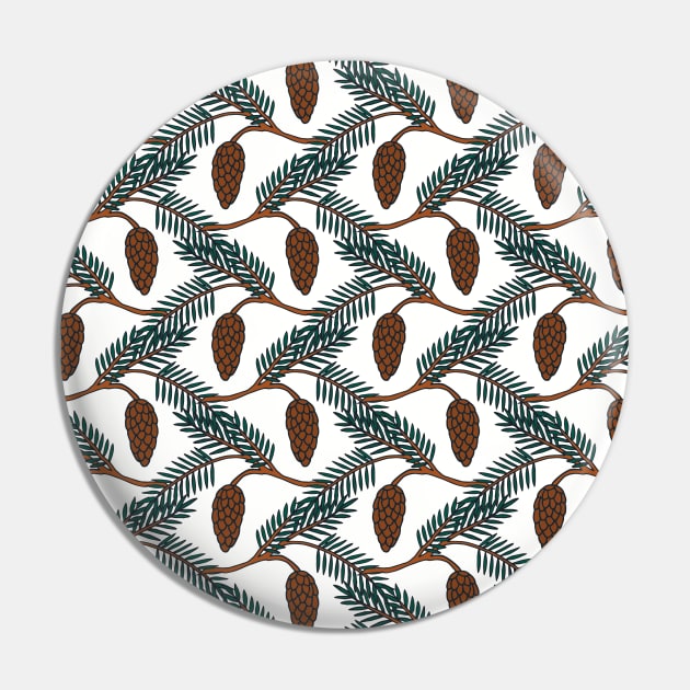 Pine Cone | Pine Tree Pattern | Forest Pattern Pin by HLeslie Design