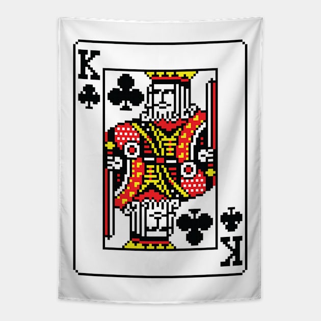 King of Clubs Pixel Art Tapestry by inotyler