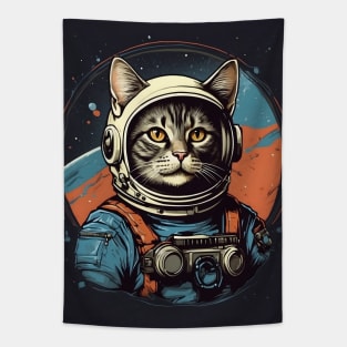 Funny Cat Astronaut Tapestry