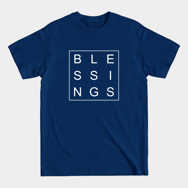 Discover minimalist and simple design blessings white word - Simple Design - T-Shirt