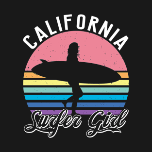 Surfer Girl California Surfing Surf Beach Women Cute Summer T-Shirt