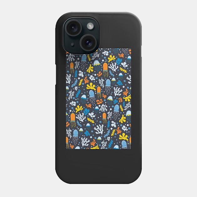 Seaweed and Jelly Fish Phone Case by Jacqueline Hurd