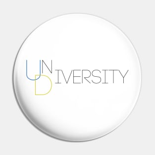 University, Diversity, UD (Black) Pin